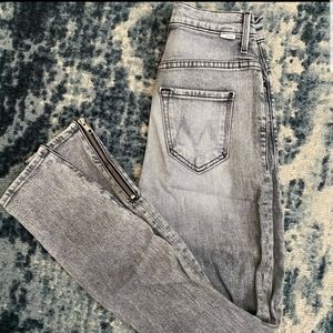MOTHER denim zipper hem jeans